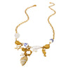 Wholesale Ocean Themed Ins Style Ceramic Conch And Starfish Stainless Steel Pendant Necklace Electroplated With 18K Gold For Women