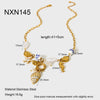 Wholesale Ocean Themed Ins Style Ceramic Conch And Starfish Stainless Steel Pendant Necklace Electroplated With 18K Gold For Women