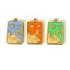 Wholesale Oil Drip Sun Coconut Tree Geometric Stainless Steel 18K Gold Plated Pendant Jewelry Charm