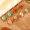 Wholesale Oil Dripping Animal Turtle Earrings Stainless Steel Jewelry For Women