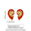 Wholesale Oil Dripping Conch Earrings For Women In Creamy Sweet Girl Style With Animal Zodiac Pattern Made Of 304 Stainless Steel