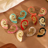 Wholesale Oil Dripping Conch Earrings For Women In Creamy Sweet Girl Style With Animal Zodiac Pattern Made Of 304 Stainless Steel