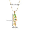 Wholesale Oil Dripping Process Gold Electroplated Stainless Steel Fish Pendant Cross Chain Necklace For Men And Women