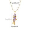 Wholesale Oil Dripping Process Gold Electroplated Stainless Steel Fish Pendant Cross Chain Necklace For Men And Women
