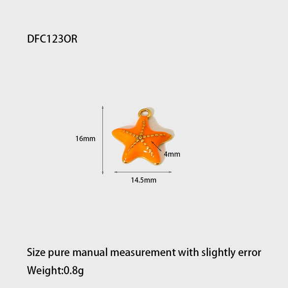 Wholesale Oil Dripping Starfish Stainless Steel Jewelry Accessories For Women Pendant Necklace Bracelet Earrings