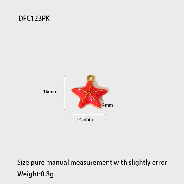 Wholesale Oil Dripping Starfish Stainless Steel Jewelry Accessories For Women Pendant Necklace Bracelet Earrings