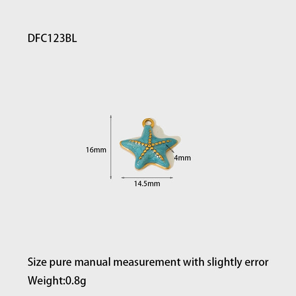 Wholesale Oil Dripping Starfish Stainless Steel Jewelry Accessories For Women Pendant Necklace Bracelet Earrings