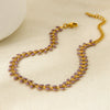 Wholesale Oil Dripping Wheat Ear Chain Stainless Steel Jewelry Necklace Bracelet Anklet For Women