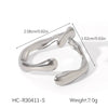 Wholesale Oil Drop Open Ring Titanium Steel Geometric Asymmetrical Hand Jewelry For Women