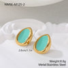 Wholesale Oil Drop Shaped Geometric Stainless Steel Electroplated Earrings For Women