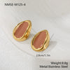 Wholesale Oil Drop Shaped Geometric Stainless Steel Electroplated Earrings For Women