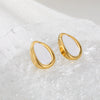 Wholesale Oil Drop Shaped Geometric Stainless Steel Electroplated Earrings For Women