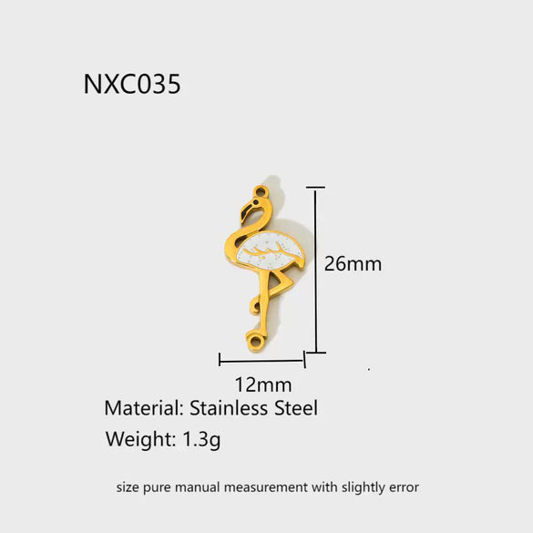 Wholesale Oildripping Scallop Dolphin Flamingo Return Pattern Stainless Steel Pendant Jewelry Accessories