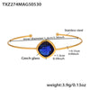 Wholesale Open Bracelet Made Of Stainless Steel And Czech Imported Glass With Geometric Design And Electroplating Process