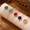 Wholesale Open Bracelet Made Of Stainless Steel And Czech Imported Glass With Geometric Design And Electroplating Process