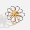 Wholesale Open Ring Stainless Steel Geometric Daisy Flower Electroplating For Women