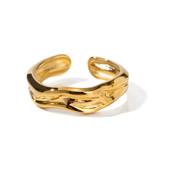 Wholesale Open Ring Stainless Steel Geometric Snake Design Electroplated Light Luxury Niche Cold Style For Women