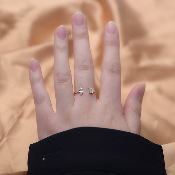 Wholesale Open Sterling Silver Ring With Geometric Design For Women