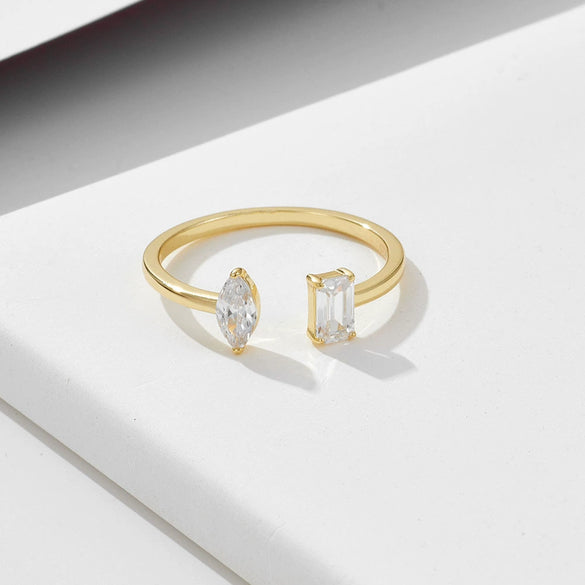 Wholesale Open Sterling Silver Ring With Geometric Design For Women