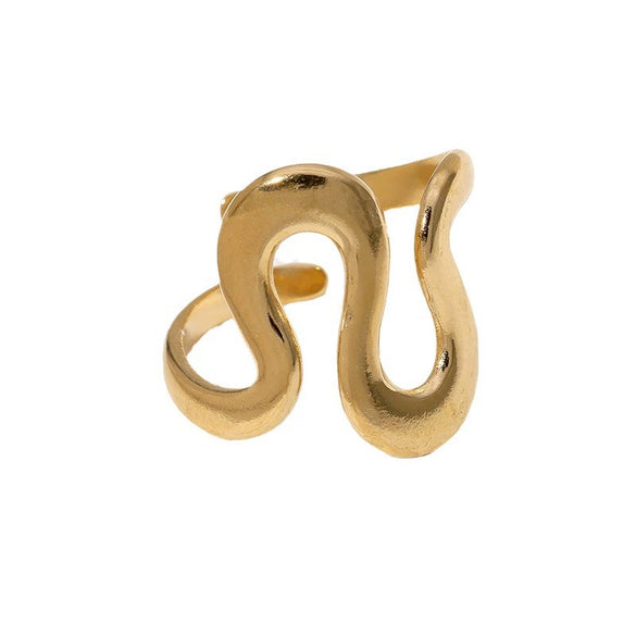 Wholesale Open Titanium Steel Ring With Geometric Irregular Design Electroplated Simple Niche Temperament For Women