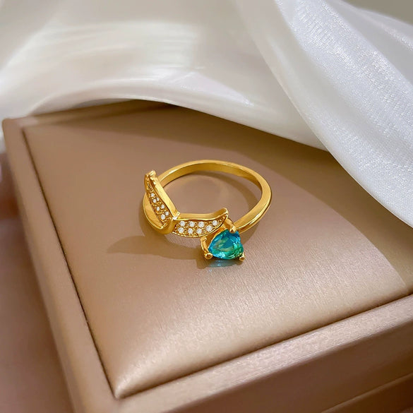 Wholesale Opening Adjustable Simple Cartoon Crown Pattern Brass Ring With Electroplating