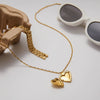 Wholesale Opening And Closing Heart Necklace In Titanium Steel And Stainless Steel With Geometric Pattern And Electroplating For Women