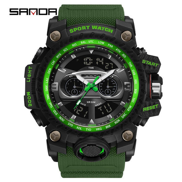 Wholesale Outdoor Sports Watch Tpu Strap Abs Case Acrylic Mirror Round Dial