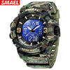 Wholesale Outdoor Waterproof Resin Pu Multifunctional Round Electronic Wristwatch For Men With Camouflage Luminous Style