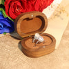 Wholesale Oval Black Walnut Vintage Jewelry Carving Ring Box For Women