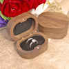 Wholesale Oval Black Walnut Vintage Jewelry Carving Ring Box For Women