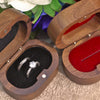 Wholesale Oval Black Walnut Vintage Jewelry Carving Ring Box For Women
