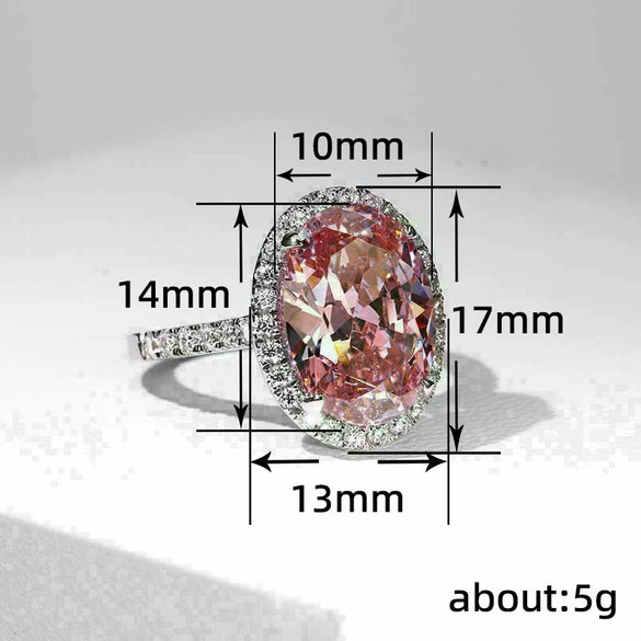 Wholesale Oval Copper Jewelry Geometric Style Inlaid Zircon Women's Ring