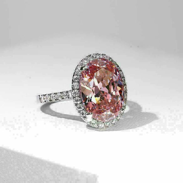 Wholesale Oval Copper Jewelry Geometric Style Inlaid Zircon Women's Ring