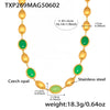 Wholesale Oval Opal Jewelry Set With Stainless Steel And Real Gold Plated Electroplating For Women