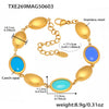 Wholesale Oval Opal Jewelry Set With Stainless Steel And Real Gold Plated Electroplating For Women