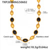 Wholesale Oval Opal Jewelry Set With Stainless Steel And Real Gold Plated Electroplating For Women