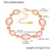 Wholesale Oval Translucent Luxury Czech Glass Bracelet In Stainless Steel With Geometric Pattern And Electroplating For Women