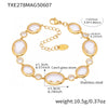 Wholesale Oval Translucent Luxury Czech Glass Bracelet In Stainless Steel With Geometric Pattern And Electroplating For Women