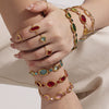 Wholesale Oval Translucent Luxury Czech Glass Bracelet In Stainless Steel With Geometric Pattern And Electroplating For Women