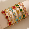 Wholesale Oval Translucent Luxury Czech Glass Bracelet In Stainless Steel With Geometric Pattern And Electroplating For Women