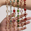 Wholesale Oval Translucent Luxury Czech Glass Bracelet In Stainless Steel With Geometric Pattern And Electroplating For Women