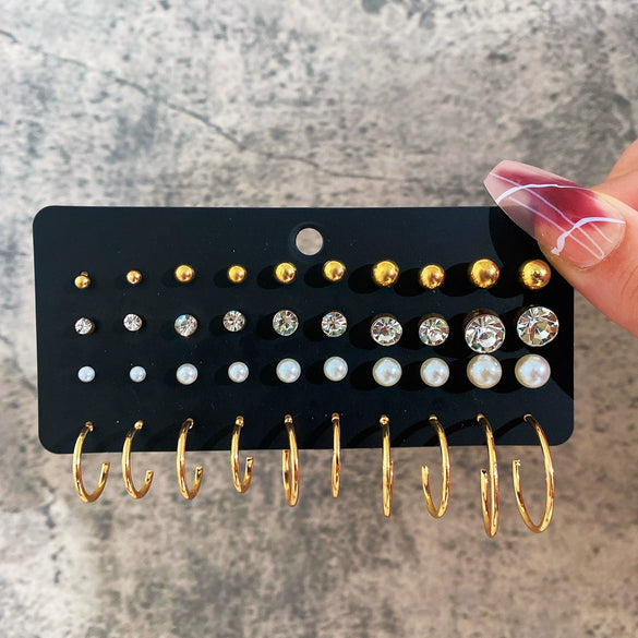 Wholesale Pack Of 5 Independent Stand Earrings In Acrylic With Butterfly Snake And Imitation Pearl Designs Rhinestones And Alloy Material With Diamond Treatment For Women