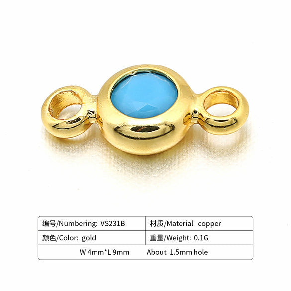 Wholesale Palm Hand Card Connector Accessories Copper Round Electroplated