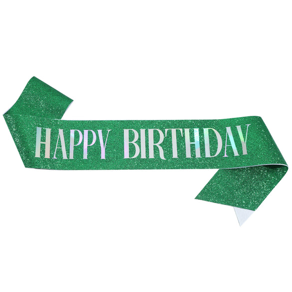 Wholesale Party And Wedding Dress Glitter Cloth Printing Shoulder Strap Happy Birthday Design