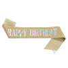 Wholesale Party And Wedding Dress Glitter Cloth Printing Shoulder Strap Happy Birthday Design