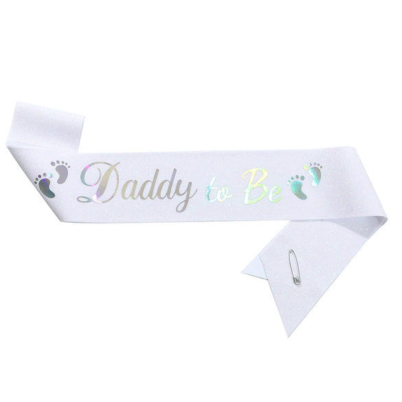 Wholesale Party Headband Shoulder Strap Etiquette Belt Ribbon For Mommy To Be And Daddy To Be Glitter Cloth Bronzing