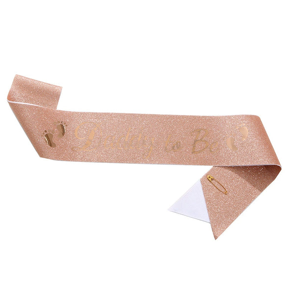 Wholesale Party Headband Shoulder Strap Etiquette Belt Ribbon For Mommy To Be And Daddy To Be Glitter Cloth Bronzing