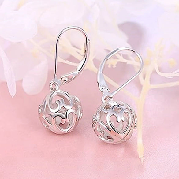Wholesale Pastoral Style Geometric Hollow Heart Shape Copper Earrings For Women