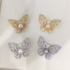 Wholesale Pearl Alloy Inlaid Artificial Gemstones And Semiprecious Stones Fairy Butterfly Brooch With Real Gold Plating And Set With Pearls