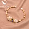 Wholesale Pearl Ball Handmade Cloisonne Retro Bow Shaped Electroplated Bracelet For Women